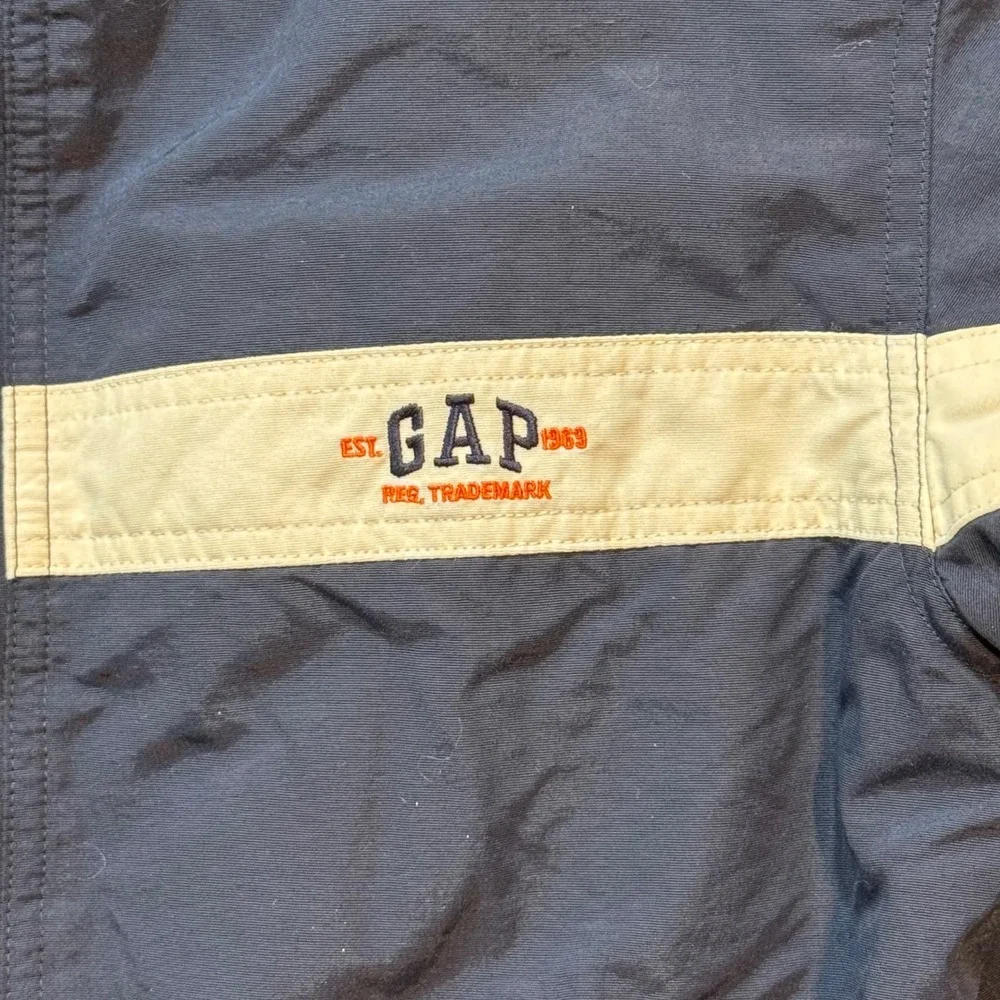 GAP Kids Navy Blue Zip Jacket Small (5-6) Fleece Lined Windbreaker Y2K Retro‎
